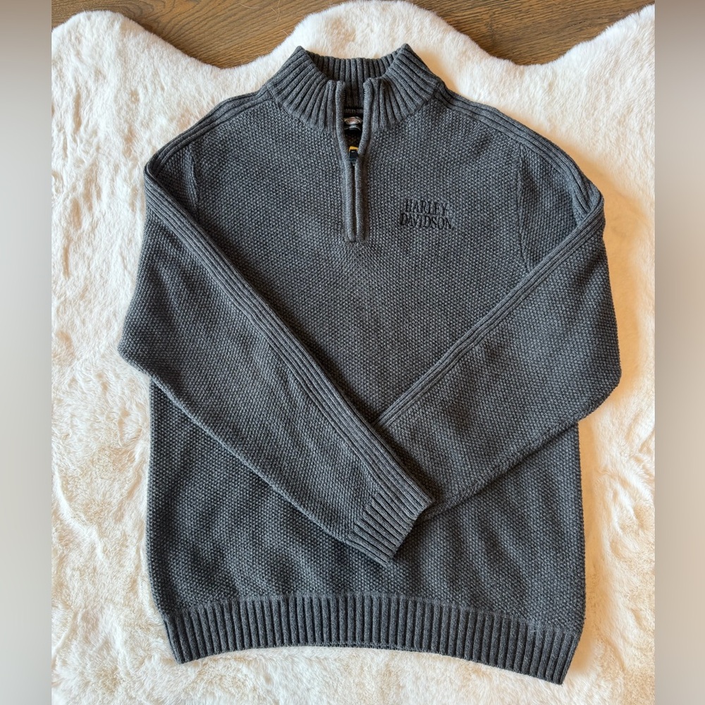 Men’s Harley-Davidson 1/4 Zip Sweater Sz XL